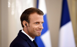 Emmanuel Macron lors d'une conférence de presse en Finlande, le 30 août 2018.