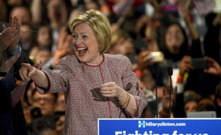 La candidate démocrate Hillary Clinton après sa victoire le 19 avril 2016 à New York