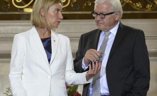 La chef de la diplomatie européenne, Federica Mogherini, et le ministre des Affaires étrangères allemand Frank-Walter Steinmeier, le 4 septembre 2015 à Luxembourg