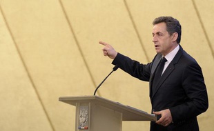 Nicolas Sarkozy à Fessenheim, le 9 février 2012.