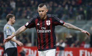 Jérémy Menez a marqué deux buts lors de la victoire du Milan AC contre Alessandria (5-0) en demi-finale retour de Coupe d'Italie, le 1er mars 2015.