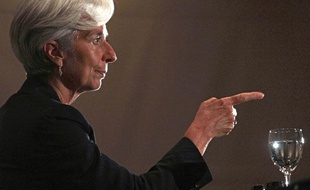 Christine Lagarde lors d'une conférence de presse au Brésil pour promouvoir sa candidature à la tête du FMI le 30 mai 2011.
