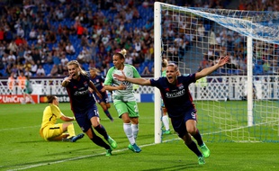 Ada Hegerberg et Eugénie Le Sommer sont venues à bout de Wolfsburg lors de la prolongation de la dernière finale de la Ligue des champions, en mai 2018 à Kiev.