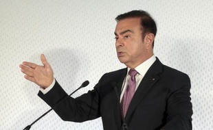 Carlos Ghosn, le 12 février 2015 à Boulogne-Billancourt lors ela présentation des résultats 2014 de Renault