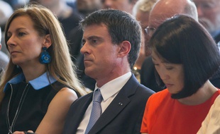 Manuel Valls, Premier Ministre et Fleur Pellerin, ministre de la Culture, à Cannes le 17 mai 2015.