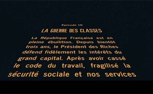 Le célèbre générique de "Star Wars" parodié par l'élu communiste.