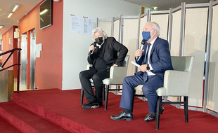 Daniel Benoin et Jean Leonetti, le 5 janvier 2021 au théâtre Anthéa d'Antibes