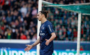L'attaquant du PSG Zlatan Ibrahimovic, le 9 mars 2013, contre Nancy, au Parc des Princes.