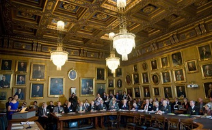 La princesse Victoria de Suède prononce le discours d'ouverture du troisième symposium des prix Nobel sur le développement durable, à Stockholm, le 17 mai 2011.