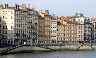 Vue de la Saône, dans le centre de Lyon, en 2008.