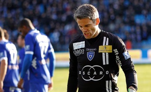Le gardien de Bastia, Mickaël Landreau, lors d'un match contre Lyon, le 16 mars 2013.