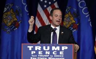 Reince Priebus, président du parti républicain américain, nommé secrétaire général de la Maison Blanche par Trump, ici lors d'un meeting dans le Wisconsin, le 1er novembre 2016.