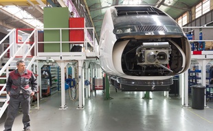 L'usine TGV Alstom de Belfort.