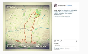 Nicolas Verdes a dessiné une hermine en courant 23 km dans les rues de Rennes.
