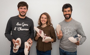 L'équipe nantaise de N'Go Shoes (Ronan Collin, Anaïs Rousseau et Kevin Gougeon)