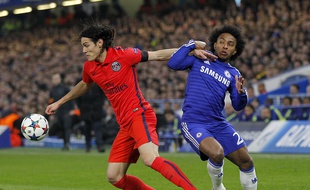 Cavani face à Chelsea, le 11 avril 2015.