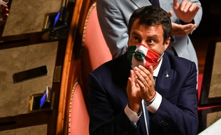 Le sénateur et leader de la Ligue, Matteo Salvini, au Sénat, à Rome, le 30 juillet 2020.