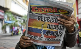 Un journal colombien annonçant la victoire surprise du