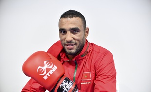 Le boxeur marocain Hassan Saada après un entraînement à Rio