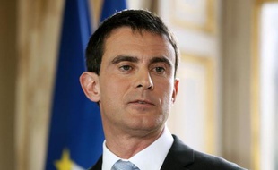 Le Premier ministre Manuel Valls lors de la cérémonie des voeux le 20 janvier 2015 à Paris