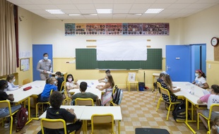 Une salle de classe à Nice (Illustration)