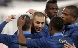 Karim Benzema après son but face à l'Australie, le 11 octobre 2013
