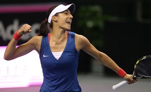 Caroline Garcia face aux Etats-Unis, le 20 avril 2014