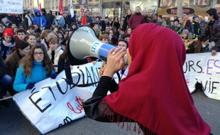 Le 10 décembre 2019, lors de la manifestation contre la réforme des retraites.