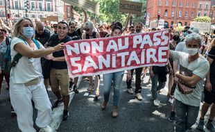 Lors de la manifestation de samedi dernier des opposants au pass sanitaire.
