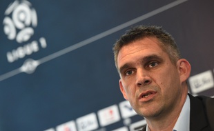 Jocelyn Gourvennec, le nouveau coach des Girondins de Bordeaux lors de sa présentation au Haillan, le 30 mai 2016. / AFP PHOTO / MEHDI FEDOUACH