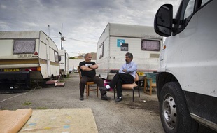 Le camp de Roms de Saint-Ouen où vivent sept familles.