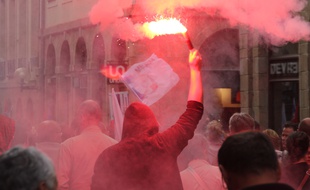 Illustration d'une manifestation, ici dans les rues de Rennes.