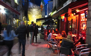 Nantes, le 7 mars 2014, les bars et restaurants du quartier Bouffay un soir