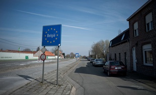 La frontière entre la France et la Belgique à Abele-Poperinge.