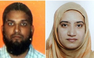 Photo tirée d'une carte d'étudiant de Syed Farook non datée (g), et d'une photo fournie par le FBI de Tashfeen Malik (d), les auteurs de la tuerie de San Bernardino perpétrée lors d'un déjeuner de Noël en Californie , le 2 décembre 2015