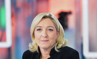 Marine Le Pen; presidente du FN, repond aux questions de Caroline Roux sur France 5 dans l'emission C Politique. Paris, FRANCE - 23/11/2014/IBO_IBOA.006/Credit:IBO/SIPA/1411232119