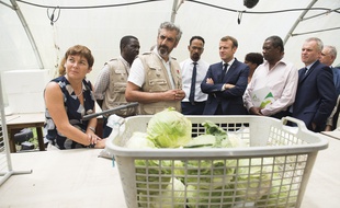 Le 27 septembre 2018, Emmanuel Macron visite une ferme centrée sur la pollution du sol causée par la chlordécone, un pesticide interdit, à Morne-Rouge, sur l'île de la Martinique.