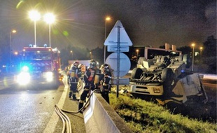 Ce matin, sur la RN 230 à hauteur de Lormont.