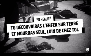 Capture d'écran de la vidéo "Stop djihadisme" publiée fin janvier 2015 par le gouvernement pour dissuader les candidats au djihad.