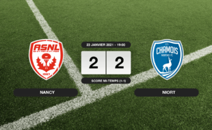 Ligue 2, 21ème journée: Nancy et Niort se quittent dos à dos (2-2)