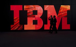 Le logo d'IBM au Salon CEBIT de Hanovre, le 28 février 2011