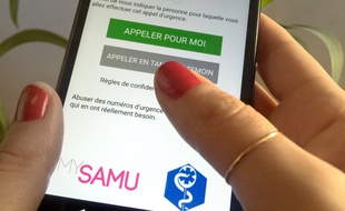 Interface de l'application My 15, du SAMU. Illustration le 05 03 2018. Strasbourg.