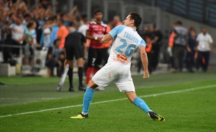 La joie de Florian Thauvin après son deuxième but.