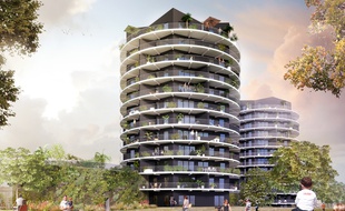 Les deux tours de la ZAC Madeleine à Rennes présentent une architecture très originale.