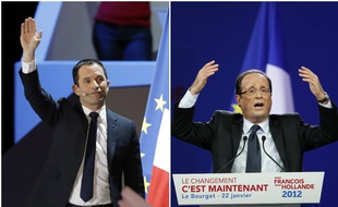 Benoît Hamon à Bercy/François Hollande au Bourget