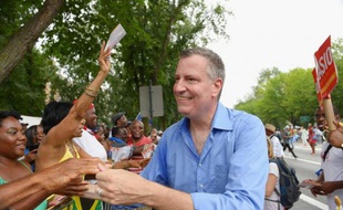 Le candidat à l'élection municipale new yorkaise Bill de Blasio en campagne à Brooklyn, le 2 septembre 2013.