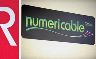 Photo-montage des logos de Numericable et SFR