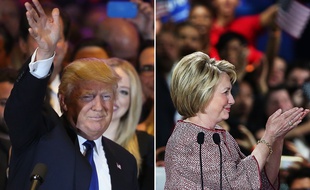 Donald Trump et Hillary Clinton, victorieux dans la primaire de New York, le 19 avril 2016.