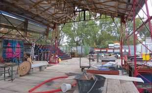 Saint-Denis, le 8 octobre 2014,découverte de Actlab, laboratoire d'invention de mobilier urbain à base de réemploi de matériaux.