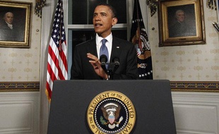 Le président américain Barack Obama lors de son discours après l'accord sur le budget fédéral, à la Maison Blanche, à Washington, le 9 avril 2011.